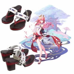 Yae Miko Cosplay Genshin Impact Costume Women Christmas Party Dress With Pink Wig Shoes -cosplay Sales Shop yae miko cosplay18