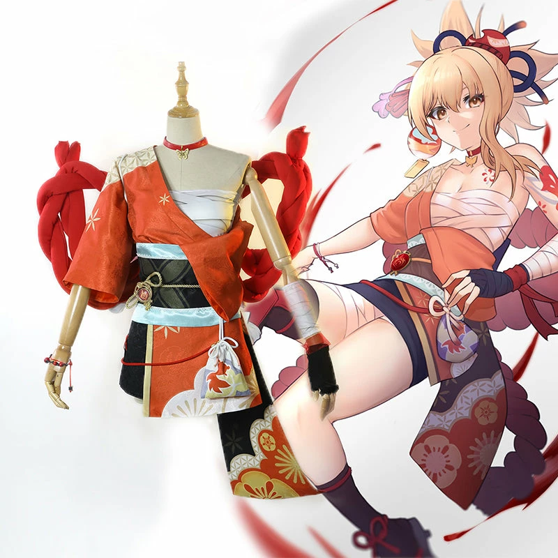 Genshin Impact Yoimiya Cosplay Costume Kimono Style Combat Uniform Activity Comic Con Clothing 1 Genshin Impact Yoimiya Cosplay Costume Kimono Style Combat Uniform Activity Comic Con Clothing