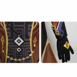 Genshin Impact Zhongli Cosplay Costume Anime Morax Brown Suit Wigs Shoes -cosplay Sales Shop zhongli costume 1